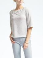 Banana Republic Paillette Embellished Top - White
