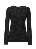 Banana Republic Womens Machine-washable Merino Wool Ribbed Crew-neck Sweater Black & White Size S