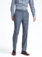 Banana Republic Mens Standard Blue Plaid Wool Suit Trouser - Blue