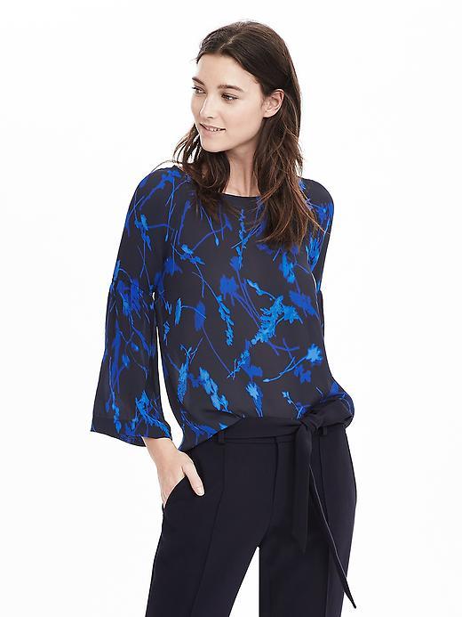 Banana Republic Bell Sleeve Blouse - Preppy Navy