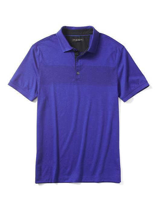 Banana Republic Mens Luxe Touch Chest Stripe Polo Size L Tall - Royal Violet