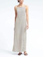 Banana Republic Womens Knit Stripe Maxi Dress - Black Stripe