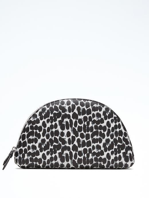 Banana Republic Rechargeable Animal Print Half Moon Pouch - White
