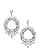 Banana Republic Crystal Leaf Circle Drop Earring Size One Size - Silver