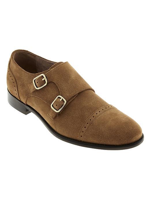 Banana Republic Mens Danny Suede Monk Strap Shoe Size 10 - Camel
