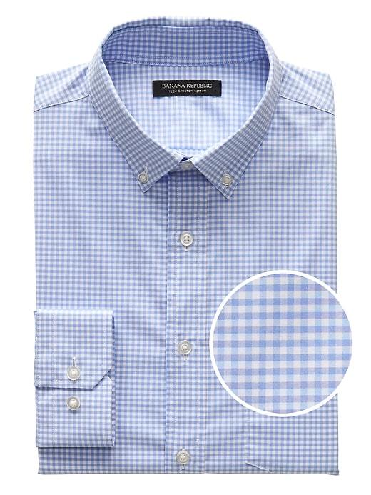 Banana Republic Slim-fit Tech-stretch Cotton Gingham Shirt
