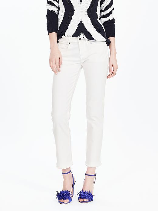 Banana Republic Womens White Straight Cropped Jean Size 00 Regular - Lily Wash
