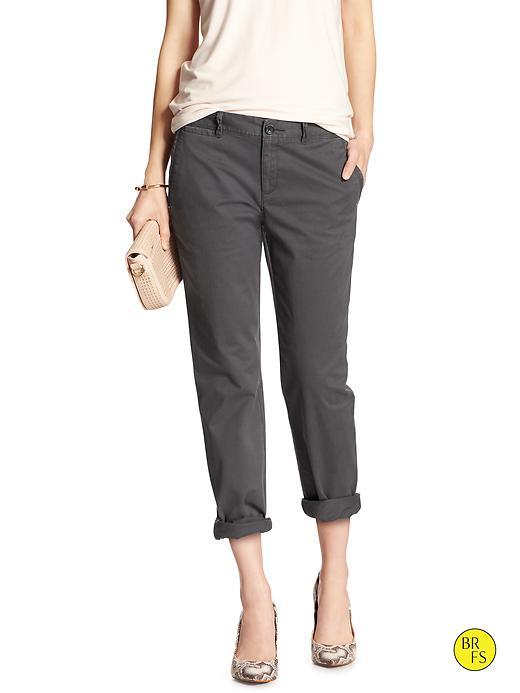Banana Republic Womens Factory Roll Up Boyfriend Chino Size 0 - Asphalt
