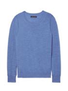 Banana Republic Womens Machine-washable Merino Crew Sweater-neck Sweater Heather Blue Size S