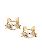 Banana Republic Womens Jeweled Cat Stud Earring Gold Size One Size
