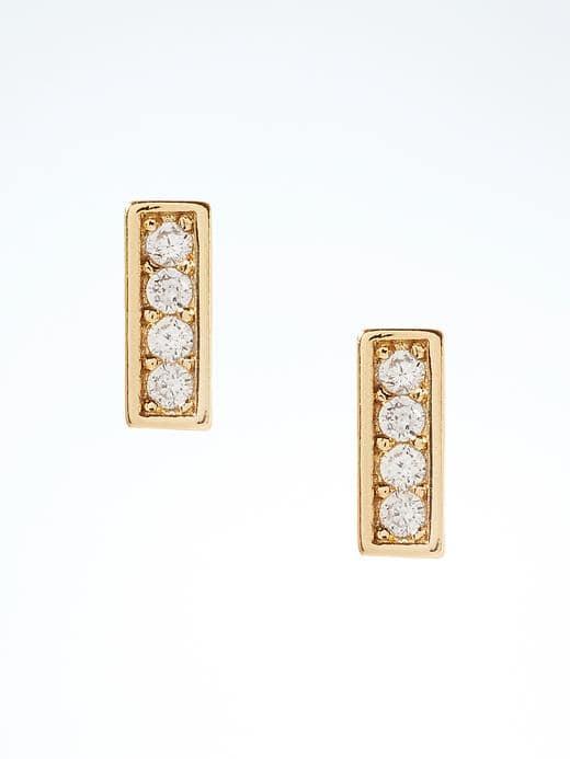 Banana Republic Delicate Bar Stud Earring - Gold