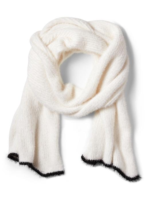 Banana Republic Womens Fuzzy Ribbed-knit Rectangular Scarf White Size One Size
