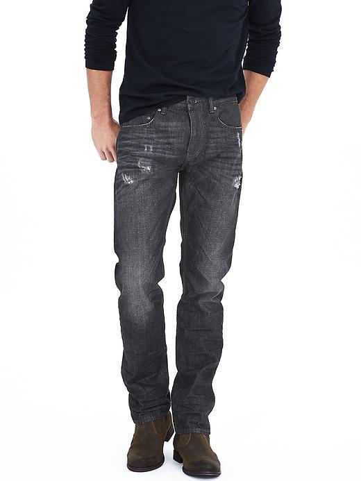 Banana Republic Mens Slim Black Jean Size 28w 30l - Black