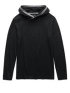 Banana Republic Mens Luxury-touch Hoodie With Contrast Trim Black Size M