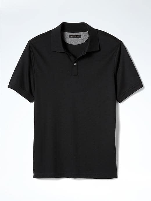 Banana Republic Mens Luxe Touch Polo - Black