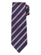 Banana Republic Mens Striped Silk-wool Nanotex Tie Classic Pink Size One Size