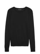 Banana Republic Womens Machine-washable Merino Crew Sweater-neck Sweater Black Size S