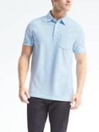 Banana Republic Mens Performance Pique Polo - Truly Teal