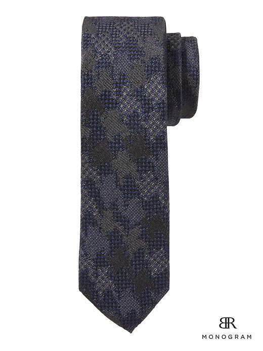 Banana Republic Mens Monogram Skinny Texture Tie Size One Size - Navy