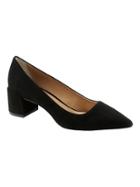 Banana Republic Womens Low Block-heel Pump Black Suede Size 8 1/2