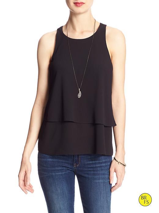 Banana Republic Factory Zip Back Tank Size L - Black