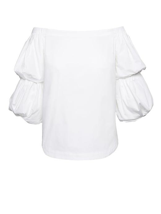 Banana Republic Womens Off-the-shoulder Super-stretch Shirt White Size Xl