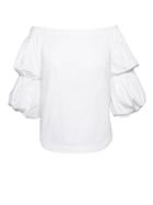 Banana Republic Womens Off-the-shoulder Super-stretch Shirt White Size Xl