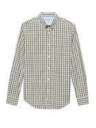 Banana Republic Mens Grant Slim-fit Luxe Poplin Gingham Shirt Flight Jacket Size Xxs