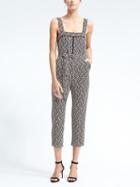 Banana Republic Belted Jumpsuit With Ladder Lace - Navy Print