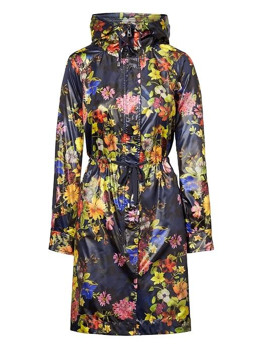 Banana Republic Womens Packable Rain Coat - Navy