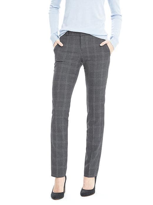 Banana Republic Ryan Fit Slim Lightweight Wool Pant - Plaid