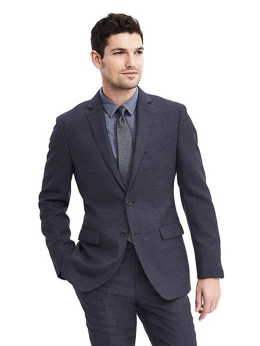 Banana Republic Mens Slim Wool Blazer - Navy