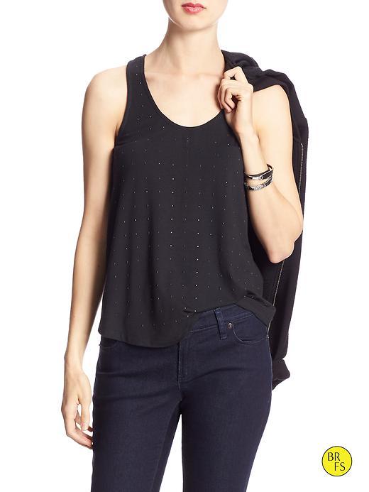 Banana Republic Factory Embellished Twist Back Tank Size L - Black