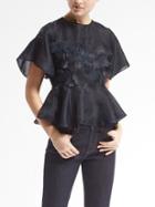 Banana Republic Womens Limited Edition Lasercut Floral Top - Navy