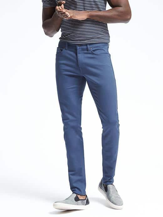Banana Republic Mens Skinny Traveler Pant - Blue