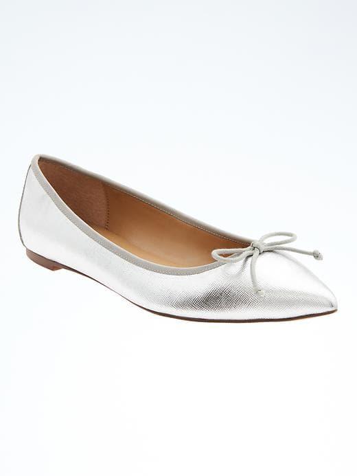 Banana Republic Pointed Toe Flat - Silver