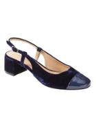 Banana Republic Womens Velvet Low Block-heel Slingback Pump Navy Velvet Size 5