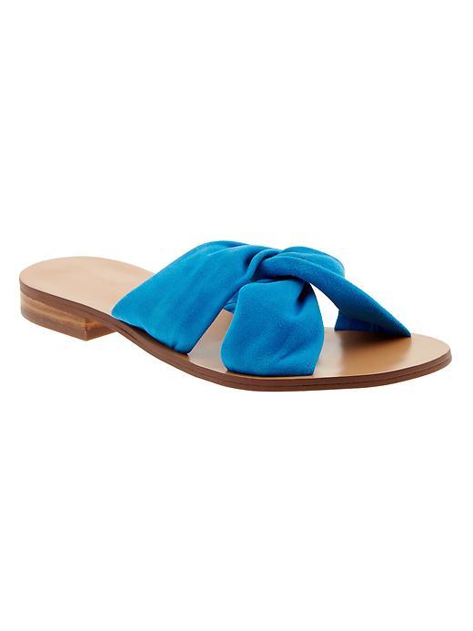 Banana Republic Karolina Suede Slide Sandal Size 10 - Laser Blue