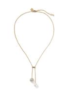 Banana Republic Womens Modern Pearl And Stone Pendant Necklace Gold Size One Size