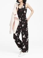 Banana Republic Womens Floral V-neck Wide-leg Jumpsuit Floral Size 8
