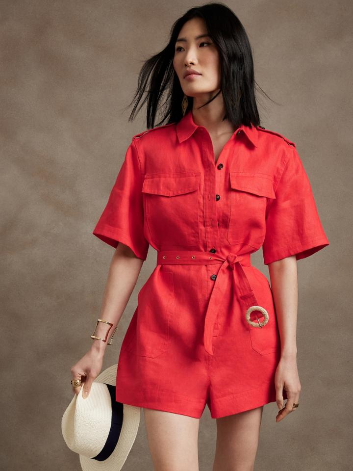 Petite Linen Romper