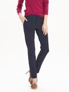 Banana Republic Ryan Fit Pinstripe Slim Straight Pant Size 0 Petite - Navy Combo