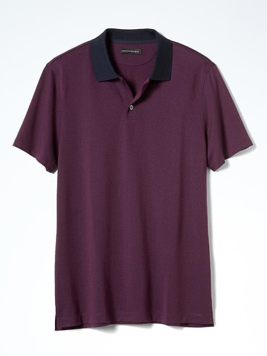 Banana Republic Mens Luxe Touch Ikat Polo - Secret Plum