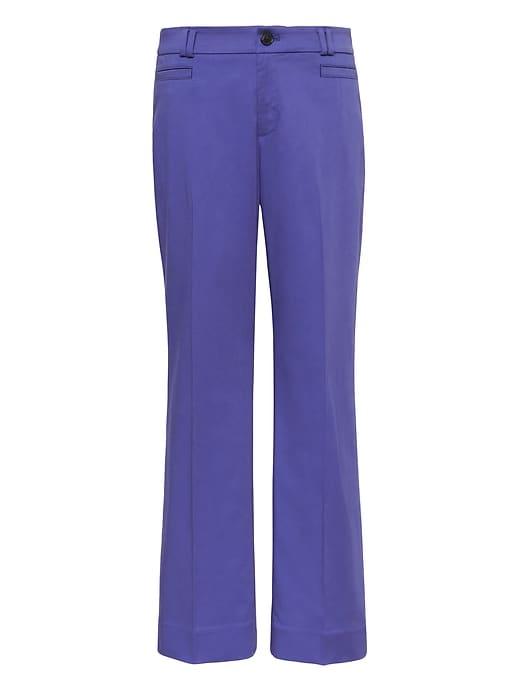 Banana Republic Womens Petite Logan Trouser-fit Cropped Textured Sateen Pant Blue Violet Size 0
