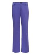Banana Republic Womens Petite Logan Trouser-fit Cropped Textured Sateen Pant Blue Violet Size 0