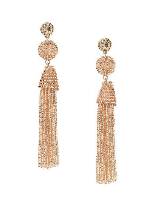 Banana Republic Colored Baubles Tassel Earring - Cream