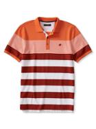 Banana Republic Mens Signature Colorblock Pique Polo Size L Tall - Orange