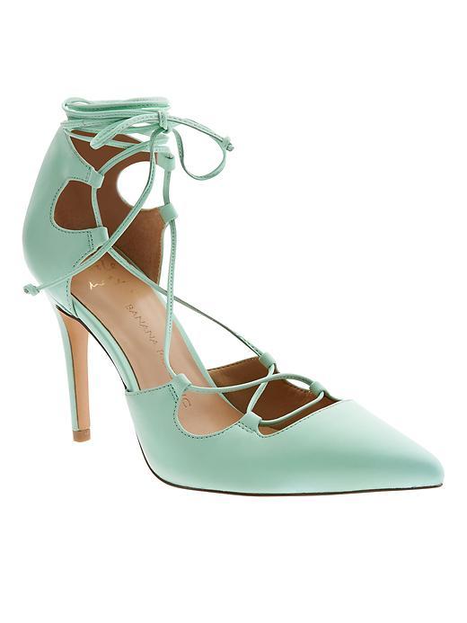 Banana Republic Dakota Lace Up Pump Size 10 - Succulent Green