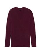 Banana Republic Womens Aire V-neck Sweater Burgundy Red Size Xl