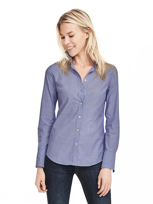 Banana Republic Womens Riley Fit Cobalt Shirt Size 0 - Neon Cobalt